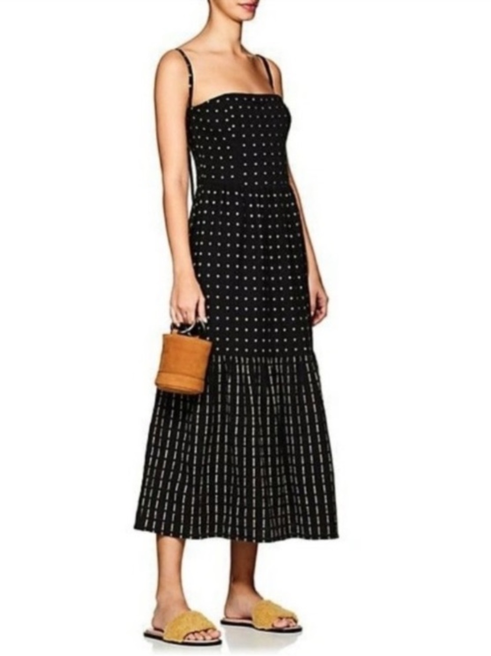 Ace & Jig Barney’s New York Dusty Midi Dress Voyage Black/White Polka Dot XS